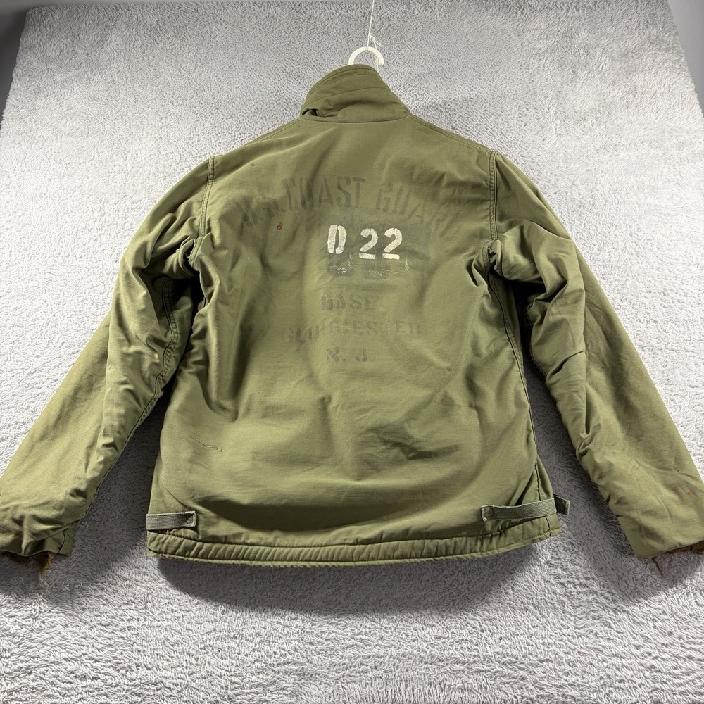 VTG 70s Alpha Industries Jacket US Coast Guard Cold Weather Deck Stencil Medium